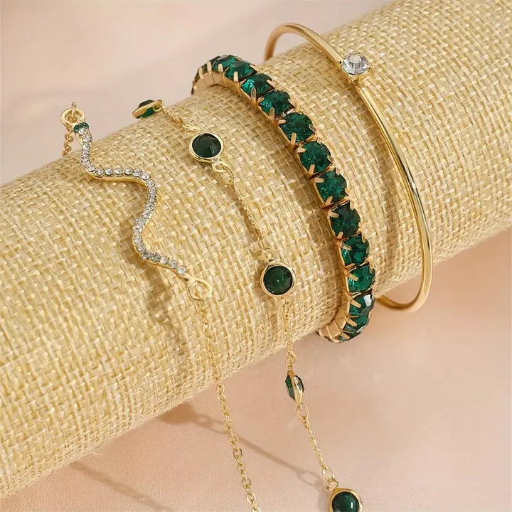 Johana Luxe™ - Emerald Elegance Collection Bracelet Set