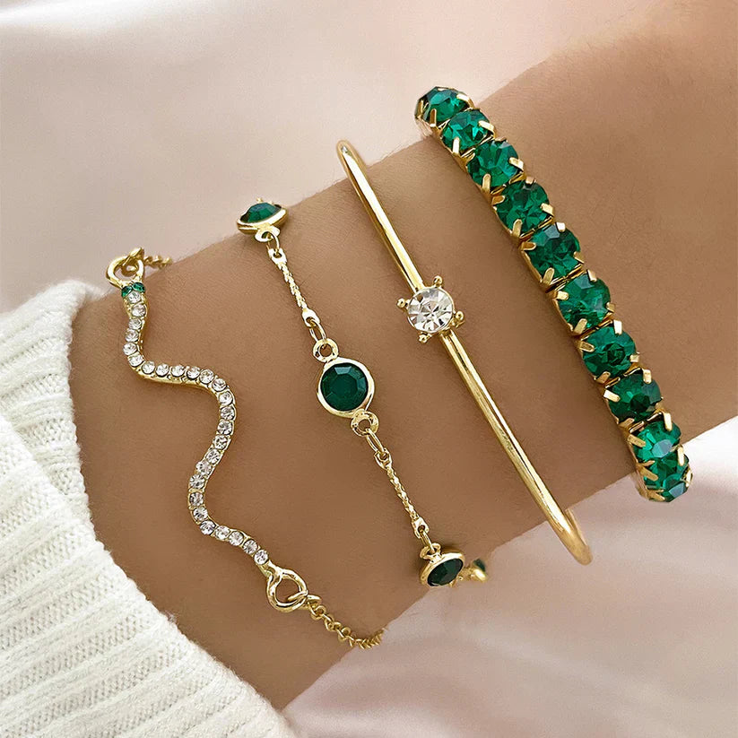 Johana Luxe™ - Emerald Elegance Collection Bracelet Set