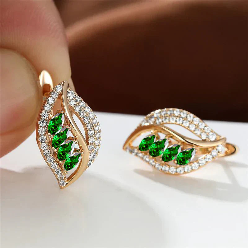 Clara Luxe™ - Emerald Elegance Collection Earrings