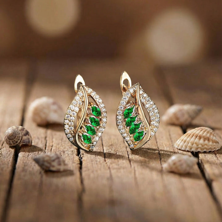 Clara Luxe™ - Emerald Elegance Collection Earrings